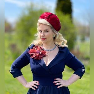 Vintage hat + brooch